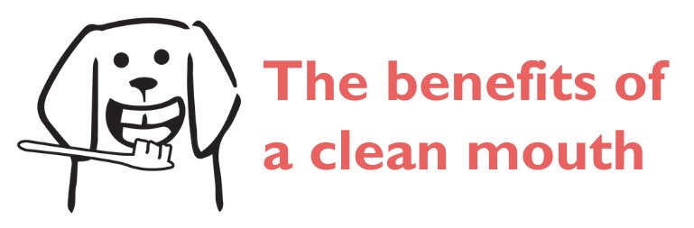 Icon w/cute smiling dog and toothbrush