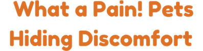 Text: What a Pain! Pets Hiding Discomfort