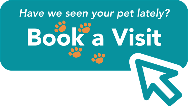 Image with hyperlink: Have we seen your pet lately? Book a visit.