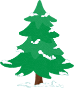 Icon of fir tree with snowy branches.